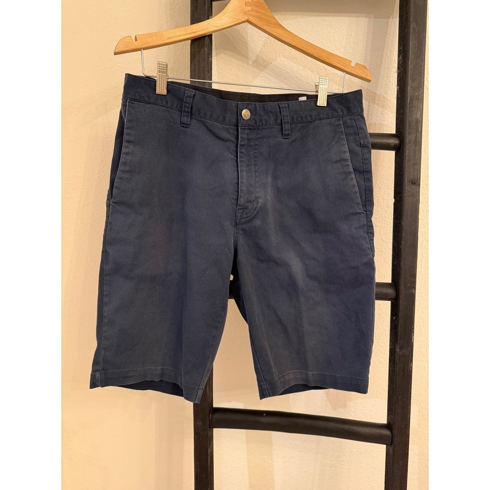 Volcom Mens‎ Shorts Size 32 Blue Casual Flat Front Chino